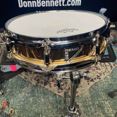 Remo - 3.5x13" Master-Touch Brass Piccolo Snare 1990's - Brass Wrap image 4
