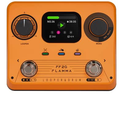 FLAMMA FF20 Stereo Looper Drum Machine with US Power Supply - Orange image 1