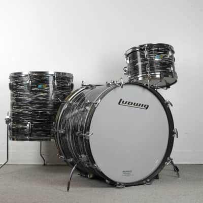 1970s Ludwig Oyster Black Pearl 14x22 8x12 16x16 Drum Set image 1