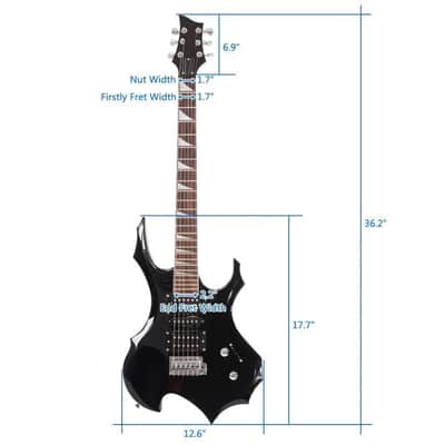 New Black Burning Fire Basswood Electric Guitar School Band with Bag & 20W Amp image 2
