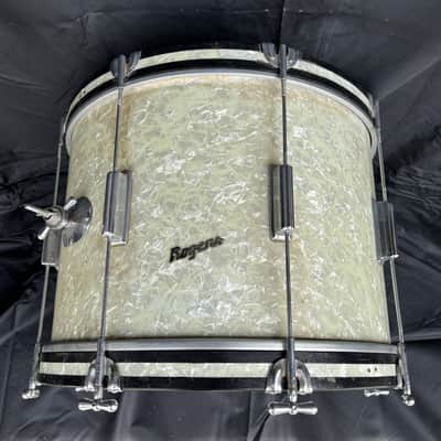 Cleveland Era Rogers, 8x12" Concert Tom & 14x20" Single Tension Bass Drum,  2 Piece Drum Set, White Marine Pearl Finish Red Sparkle Finish image 2