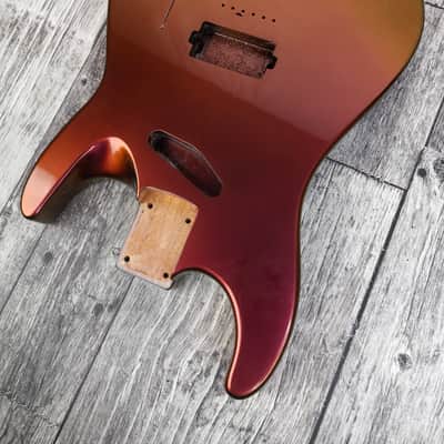 Havok Hard Tail Chameleon Nebula  2pc Mahogany Guitar S type, HS config Custom Guitar Body. 80' style image 5