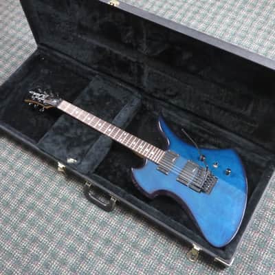 1994 B.C. Rich N.J. Series Mockingbird Blue Flame! w/BC Rich hardshell case image 9