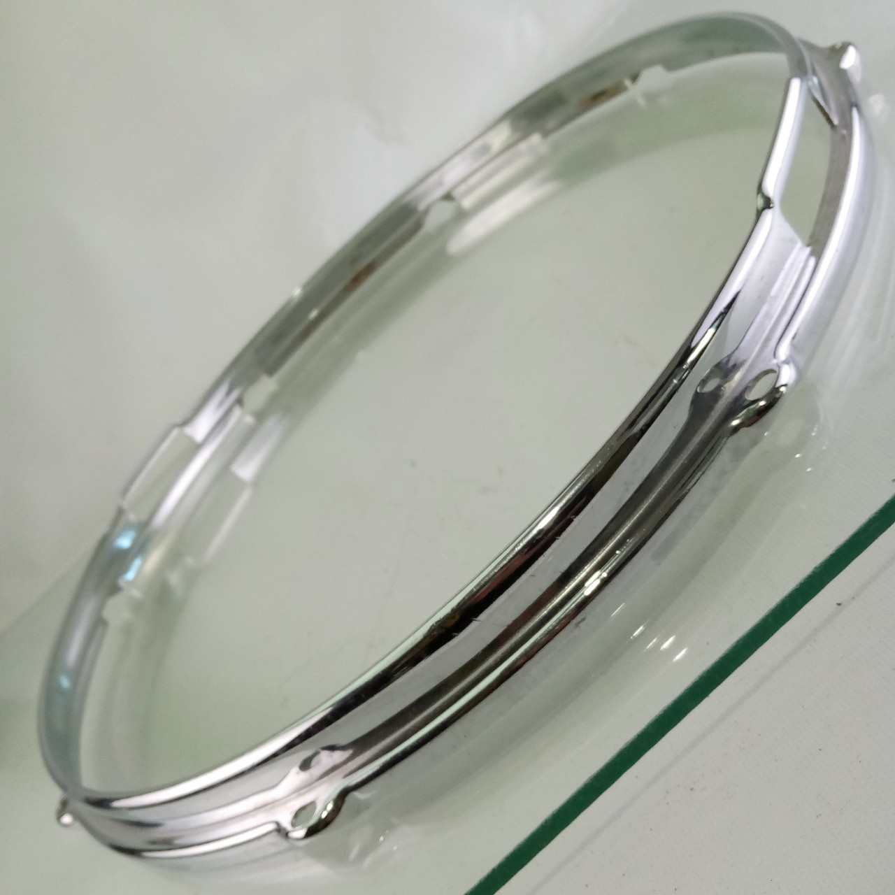 Slingerland 15"COB BRASS Stick-Saver Snare Drum Resonant Rim/Hoop 8Lug Chrome US — main photograph