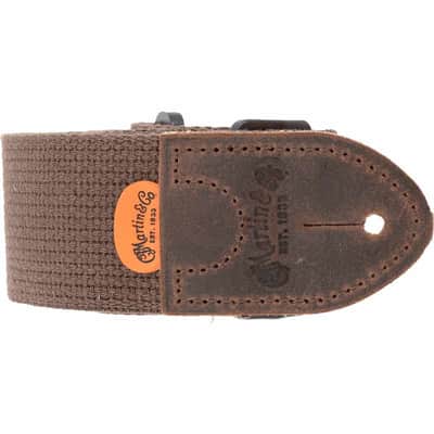 MARTIN & CO. A0105 Courroie tissu, marron avec attaches cuir marron image 1