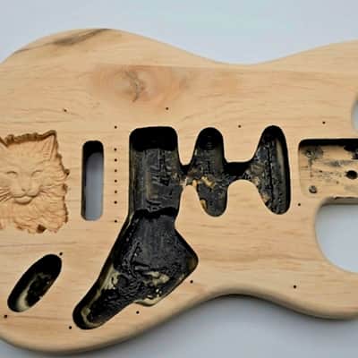 Body mit Katze Stratocaster Stil E-Gitarre image 3
