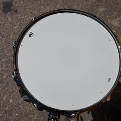 DW/USA Collectors Series 6.5x14" Snare Drum Satin Black over Brass Shell w/ Black Nickel Hardware image 10