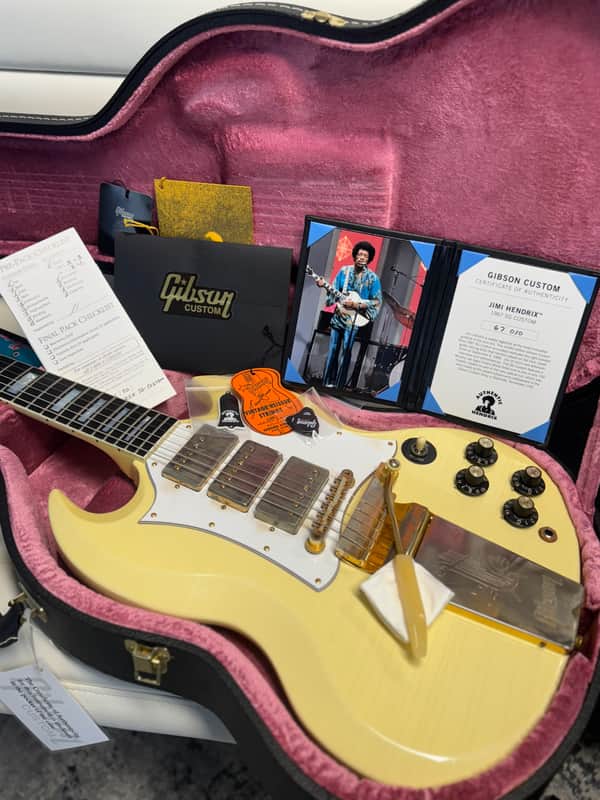 Gibson Custom Shop Jimi Hendrix Signature '67 SG Custom Reissue 2020 - 2021 - Aged Polaris White