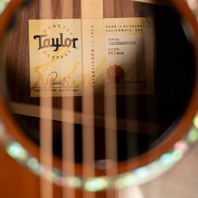 Taylor Next Generation PS14ce Presentation Series Grand Auditorium Acoustic/Electric Guitar - Honduran Rosewood/Sinker Redwood with Hardshell Case image 17