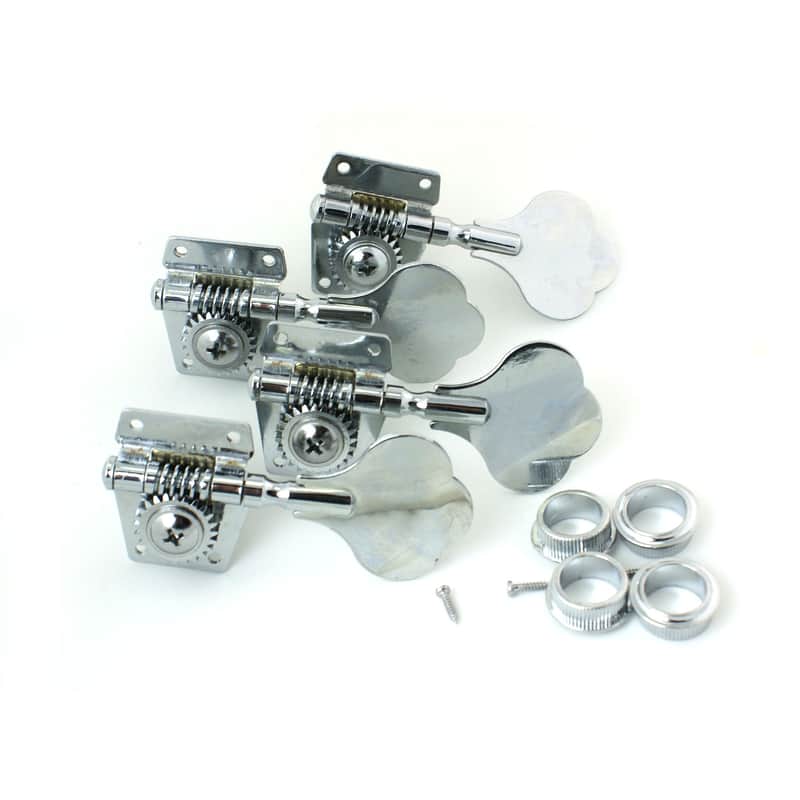 4x Universal Bass Guitar Tuners Tuning keys Head Peg ,Open Gear /Right /Chrome image 1