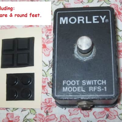 used vintage Morley RFS-1 Single Button Footswitch + feet [Single-button latching (push-on/push-off) footswitch] 1983-1990 - durabke metal casing, gray finish white graphic, single switch, 1/4"  mono jack (NO: box/paperwork) image 1