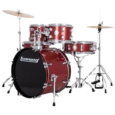 Ludwig Accent Drive 5PC Drum Set Red Sparkle - Drum Set image 1