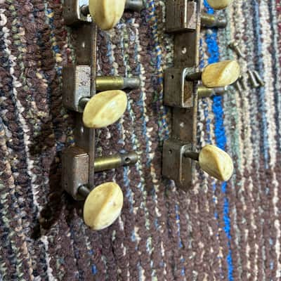 Kluson Gibson and Kay 1960s 3 on a plate machine head tuners - Nickel with screws image 1