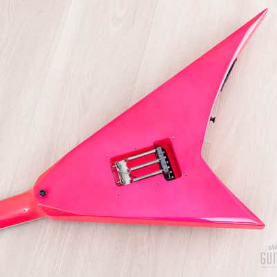 1991 Fernandes JS Limited Edition Randy Rhoads V Hot Pink Metalflake w/ Floyd Rose, Japan image 15