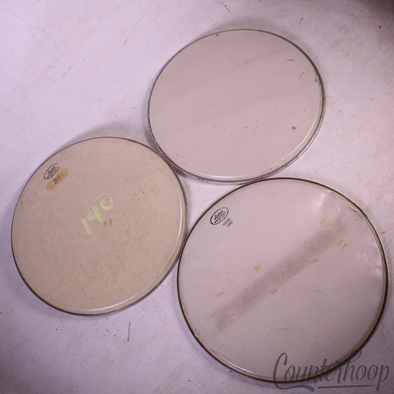 Ludwig 14"3x PlayOn Plastic Snare Drum Heads Batter/Resonant Vintage 50s Chicago — main photograph