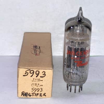 1956 Bendix Redbank 5993 TE-10 4 Mica Mil-Spec Rectifier Tube, NOS/NIB, Tested, Possible 6X4 Replacement -READ DESCRIPTION image 1