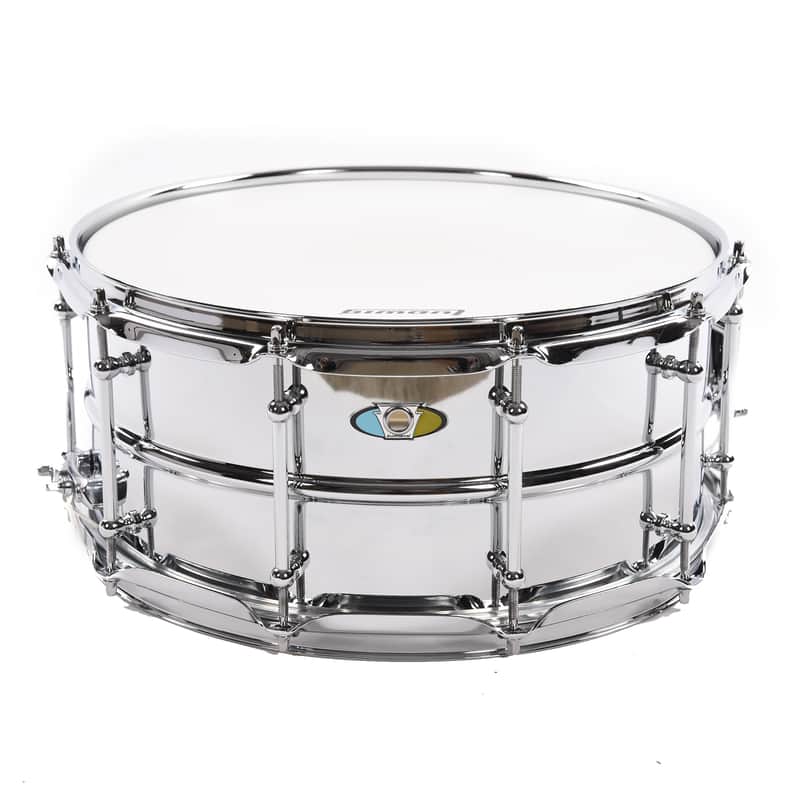 Ludwig LU6514SL Supralite 6.5x14" 10-Lug Steel Snare Drum with P88I Strainer image 1