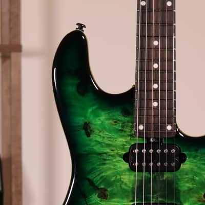 MusicMan Cutlass HT Jason Richardson - Ebony Fingerboard, Buckeye Burl Top Kokiri Forest image 5