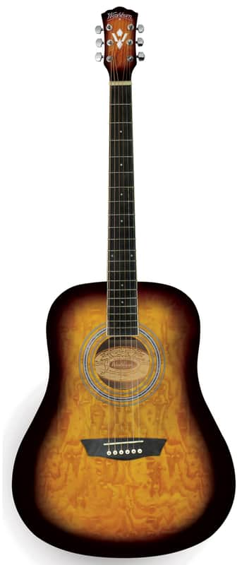 Washburn WSHAGPAKQTTB Dreadnought Acoustic Guitar Pack image 1