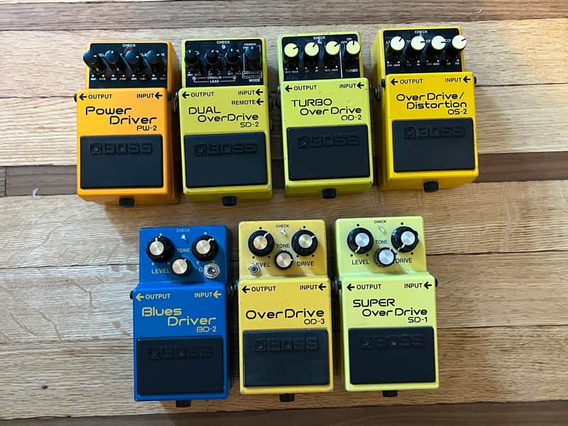 Boss Overdrive pedal lot : OD-3, BD-2 SD-1, SD-2 OD-2, PW-2, OS-2 - mods mods mods image 1