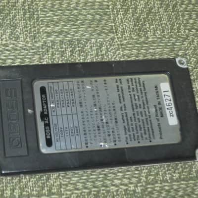 used medium relic'd genuine Boss Bottom Plate (Silver Label Taiwan) for compact (regular) size pedal, from March 1991 - PLATE PART: Metal w/ Silver Finish / BOTTOM LABEL: SLT / EXTERIOR PADDING: Black stiff hardened rubber - NO: pedal/screws/other items image 13