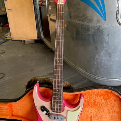 Vintage 1950s 1960s Burns London ‘Custom’ Pink Sonic Bass Guitar Ex. Bill Wyman *Ronnie Lane* image 8