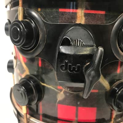 Rare Vintage DW Plaid Red Snare Drum 10x8 image 3