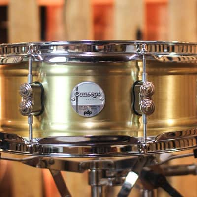 PDP 5x14 Concept Dual-beaded Brushed Brass Snare Drum - PDSN0514NBBC image 1