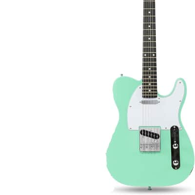 Electric Guitar , Full-Size Paulownia Wood Body, 3-Ply Pickguard, C-Shape Neck, Ashtray Bridge, Quality Gear Tuners, 3-Way Switch & Volume/Tone Controls, 2 Picks Included, Green image 1