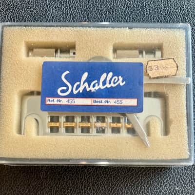 Schaller 455 Bridge/Tailpiece Chrome- NOS New Old Stock — Made in Germany Complete w/ Original Box image 1