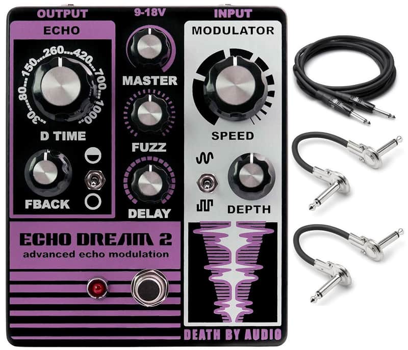 New Death By Audio Echo Dream 2 Echo Modulation Guitar Effects Pedal w/Cables image 1