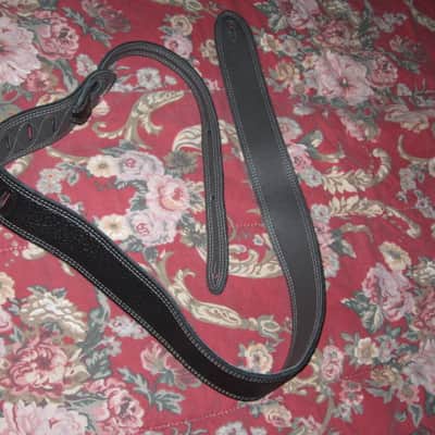 new old stock (no tags) near A+ Perri’s Leathers Ltd BM2DS Guitar Strap, 2" Reversible Black / Gray Italian Premium Leather Guitar Strap, with white double stitching, entire strap is leather padded, Adjustable Length from 42" to 56" image 8