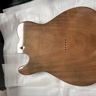 HSS Guitar Mahogany Wood Telecaster Tele Style Body with Veneer Tiger Maple Top image 5