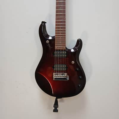 2005 Ernie Ball Music Man JP7 Piezo - Pearl Red Burst Color - w/ Original Hard Shell Case image 5