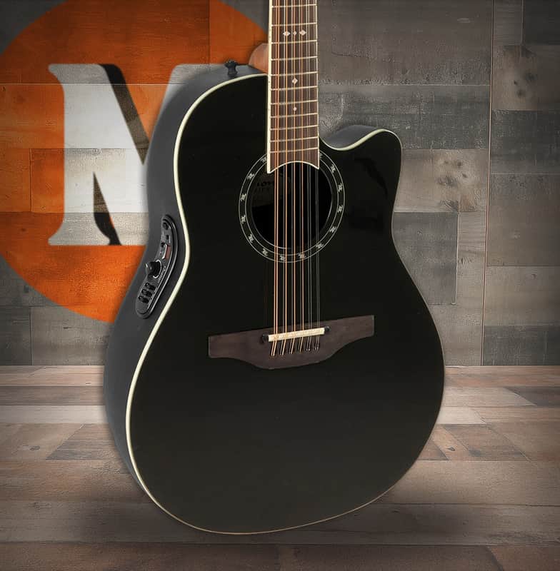 Ovation Pro Series Standard Balladeer E-Acoustic Guitar 2751AX-5 Black 12-String (2751AX-5-G)