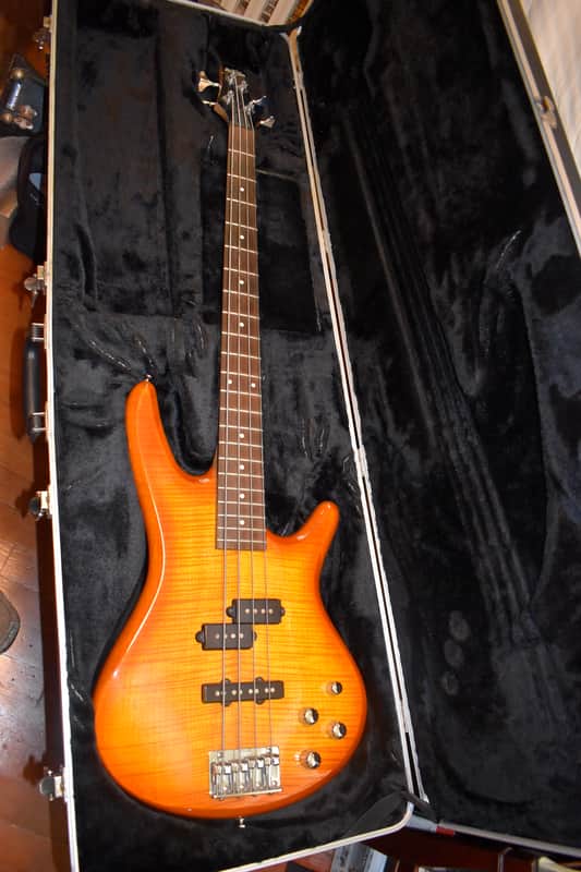 ibanez gio soundgear n427 bass guitar flame top | Reverb