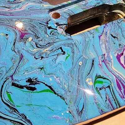Custom Swirl Body Dinky Body  Blue Swirl image 7