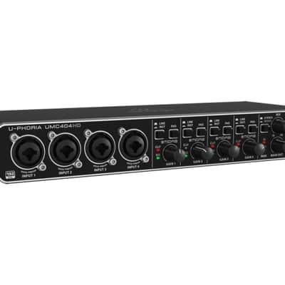 BEHRINGER UMC404-HD U-PHORIA INTERFACCIA AUDIO 4X4 MIDI USB 192 KHZ PREAMPLIFICATORI MIDAS SCHEDA PHANTOM +48V image 3