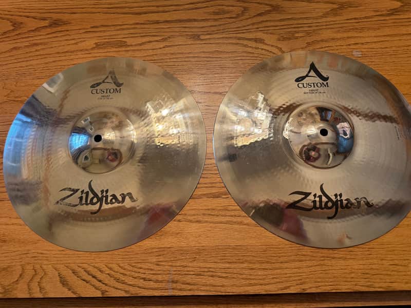 Zildjian 14" A Custom Hi-Hat Cymbals (Pair) 1991 - Present - Brilliant image 1