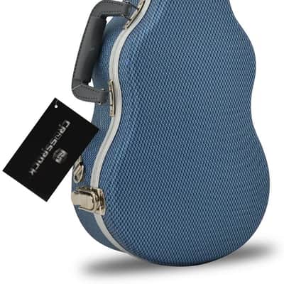 Crossrock 4 Strings Concert Ukulele ABS Hard Case with Aluminum Valance,Blue image 1