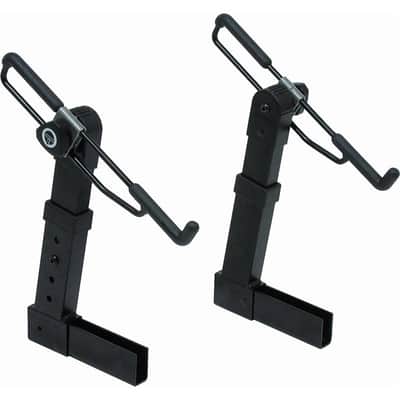 QUIK LOK - M2 Fully Adjustable Add-On Second Tier Arms for M91 Keyboard Stand - Heavy Duty Steel Extension Brackets with Adjustable Height, Tilt, and Depth, 74.7 lbs Capacity, Black image 1