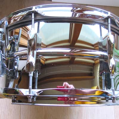 14" x 6.5" Premier 8-Lug Steel Beaded Shell Snare Drum - Vintage image 9