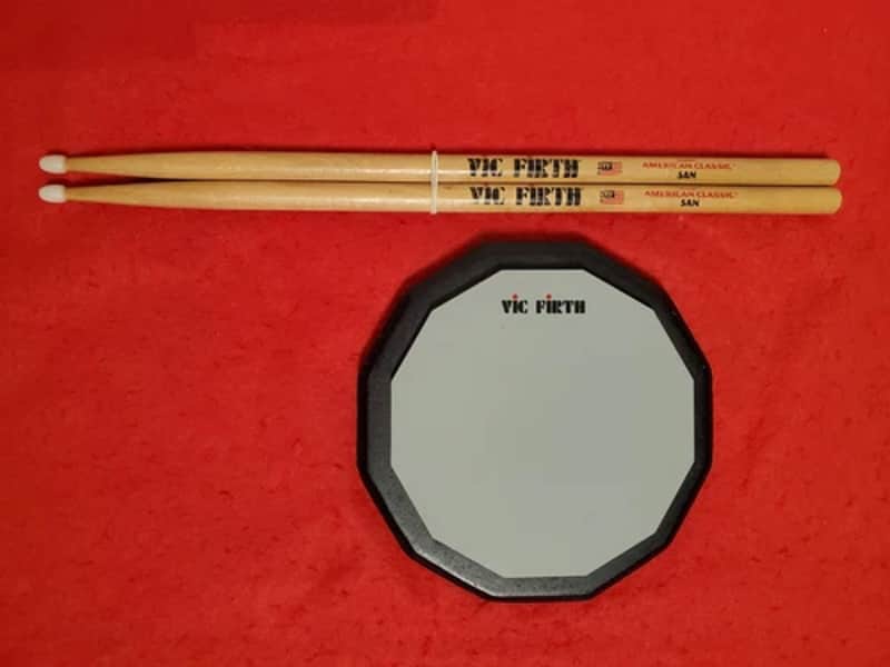 Vic Firth Drum Practice Pad and Drum Sticks Set - Mint Condition Practice Pad & Sticks image 1