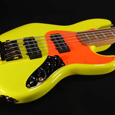 Fender MonoNeon Jazz Bass V Maple Fingerboard Neon Yellow 021 image 1