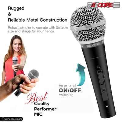 5Core XLR Microphone Dynamic Mic Karaoke Singing Studio Microfono Handheld Mics-ND 58 2PCS image 11