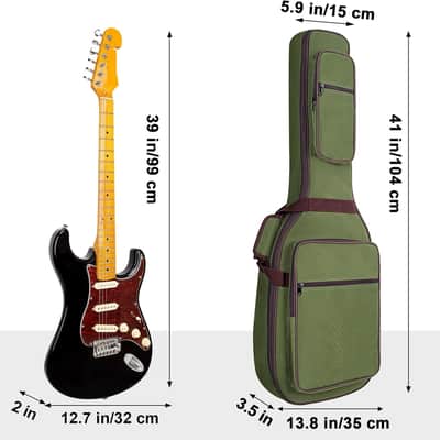 Electric Guitar Bag Electric Guitar Case Reinforced 0.45 In Thick Sponge Soft Padded Guitar Case with 4 Pockets Electric Guitar Gig Bag, Neck Cradle,Back Hanger Loop for 39 Electric Guitars image 2