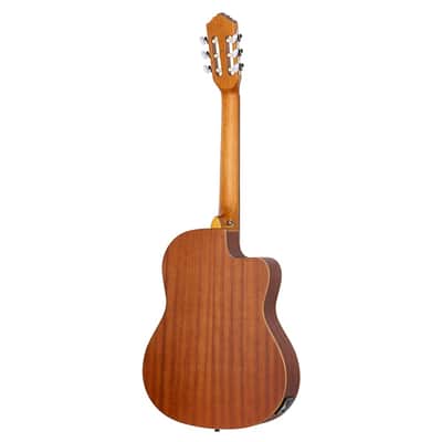 Ortega Family Series Thinline Acoustic-Electric Left-Handed Nylon Classical 6-String Guitar w/ Bag image 5