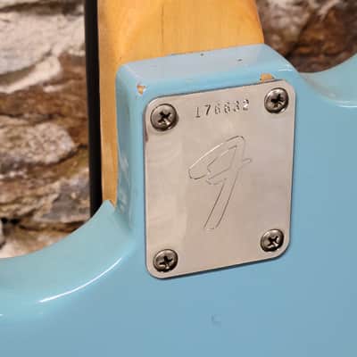1966 Fender Musicmaster II Short Scale - Daphne Blue With Original Case image 17