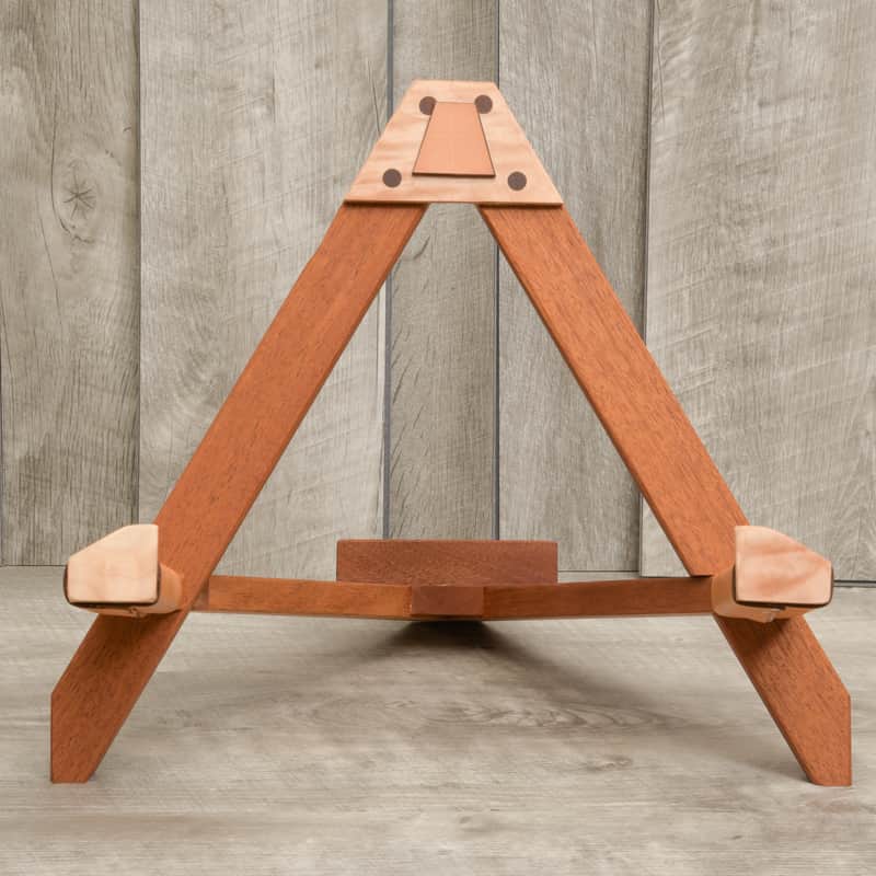 Acoustic Guitar Stand, Wooden Guitar Stand, Mahogany and figured maple Boutique guitar stand image 1