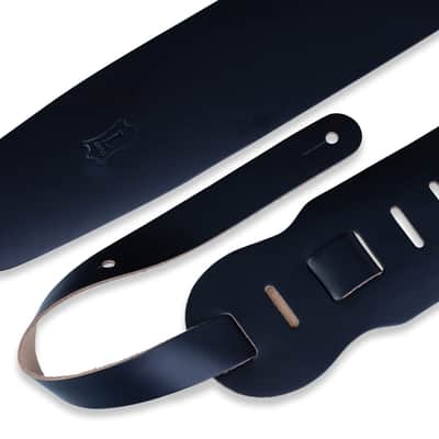 Levy's 3 1/2" Chrome-Tan Leather Bass Strap, Black image 4